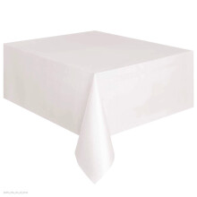 Nayueo white disposable plastic tablecloth rectangle 1pc