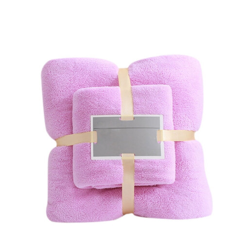 Travel Towel Set Microfiber Quick-Dry Purple 2-Piece