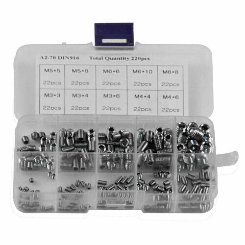 M3-M8Stainless Steel Socket Set Screws220pcs 1