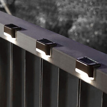 Luzes solares de degrau para exterior, cor marrom, pacote com 4 unidades, à prova d'água.