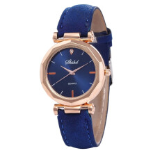 Dames leren casual analoge quartzhorloge