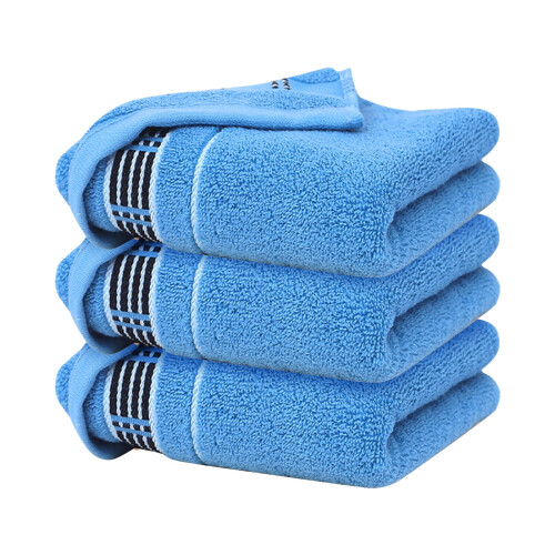 Cotton Washcloths Blue 13" x 29" 3-Pack
