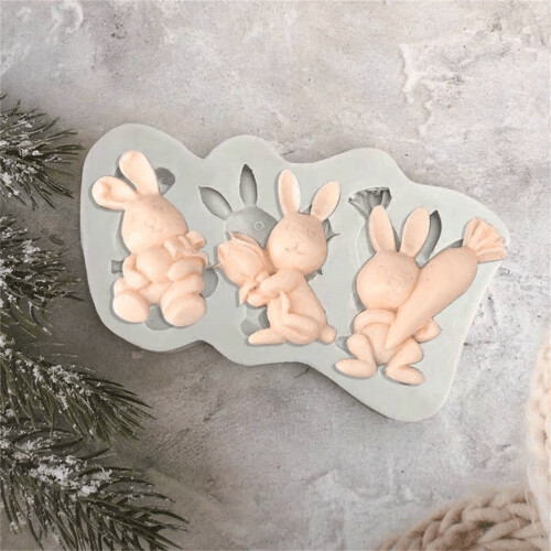 Moule à chocolat en silicone lapin de Pâques