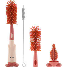 Silicone Baby Bottle Brush Set with Straw Cleaner