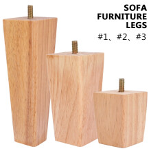 Sofaben, træfarve, 6 cm høje, 4 stk.