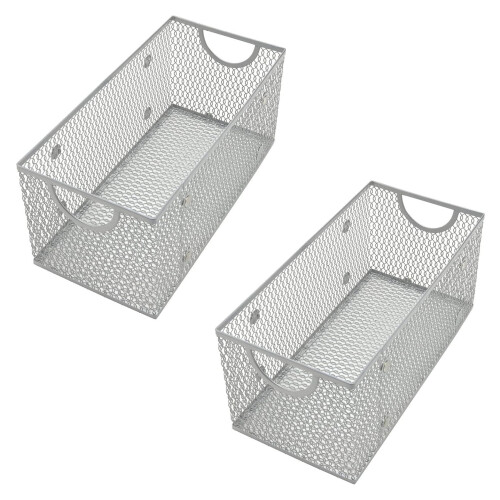 Wire Mesh Storage Basket Organizer 2 Pack