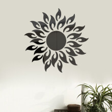 3D-Sonnenspiegel-Wandaufkleber aus Acryl, Schwarz