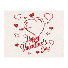 Valentine's Day linen placemat digital print 12x18 inches