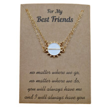 Friendship Sun Necklace and Bracelet Set for Couples or