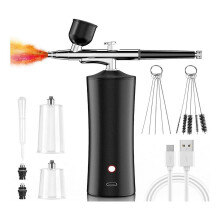 Airbrush Kit Cordless Rechargeable 30 PSI Black