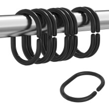 Shower Curtain Rings Plastic C-Shaped 24 pcs