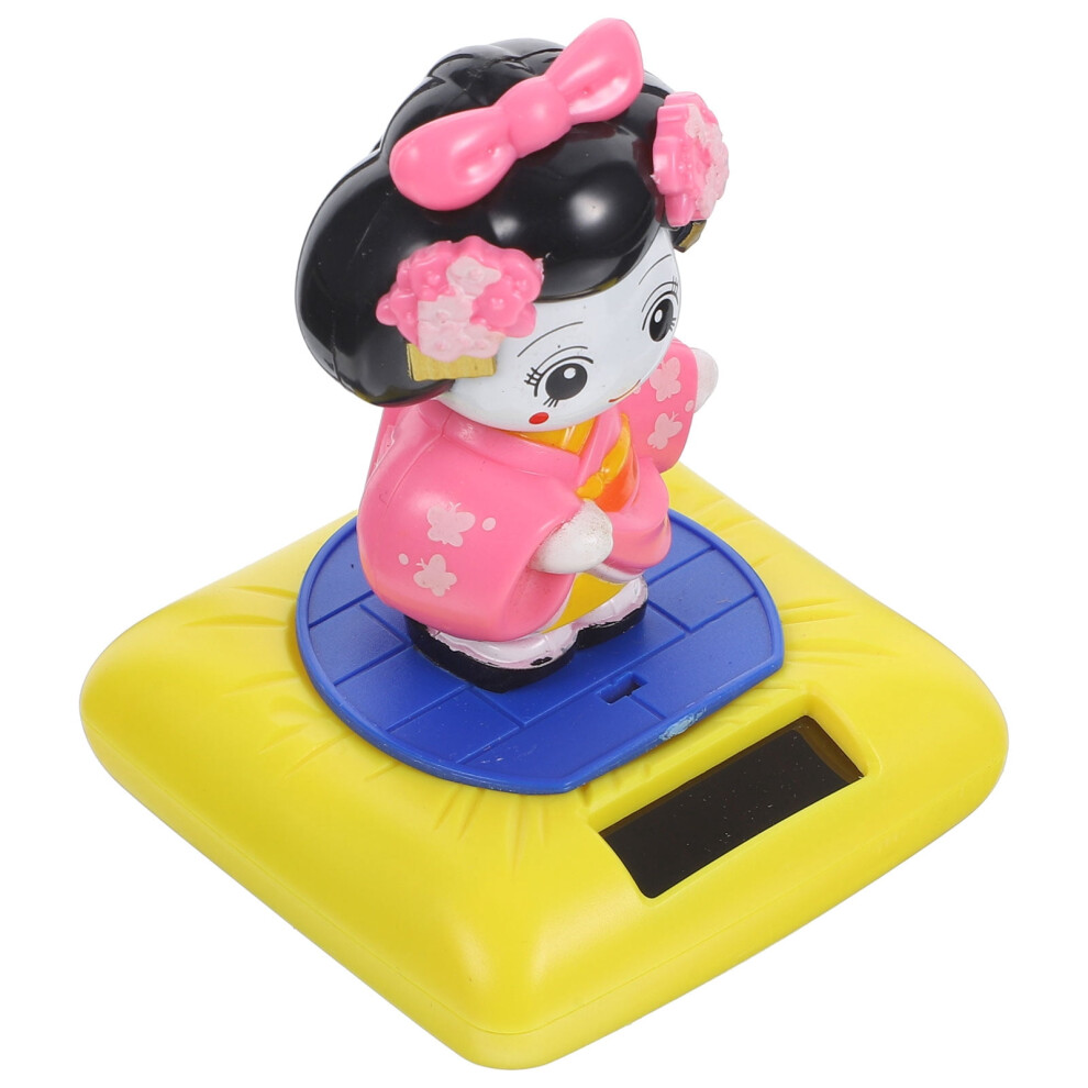 Solar-Powered Nodding Kimono Doll Car Ornament 9306268697107