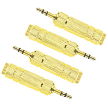 Audiokabeladapter 3,5-mm-Stecker auf 6,35-mm-Buchse (4 Stück)