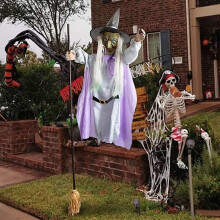 Voice-Controlled Luminous Screaming Witch Halloween Prop