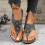 Sehao Women's Open Toe Thong Sandals Grey Size 9 7
