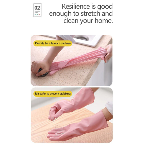 Silicone Cleaning Gloves Reusable Waterproof Non-Slip 2