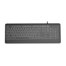 Gembird KB-UML-04-CYRL Slim wired backlight keyboard black Cyrillic layout