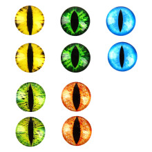 Glass Animal Eyes for Crafts Round Half-Round 10 pcs