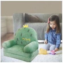 Children's 2-in-1 flip open foam sofa cover green
