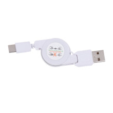 Nabíjecí kabel PeggyDoll USB3.1 Type-C s výsuvným konektorem, bílý