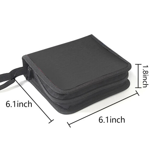 CD DVD storage bag portable 40-disc gray 2
