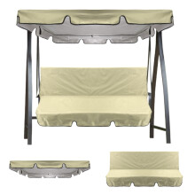 Conjunto de toldo y funda de cojín para columpio de balcón o terraza.
