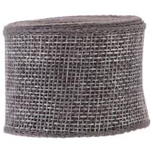 Christmas fabric ribbon polyester imitation linen with wire