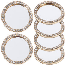 Alloy Phone Mirror Accessories Round Small Gold 6pcs