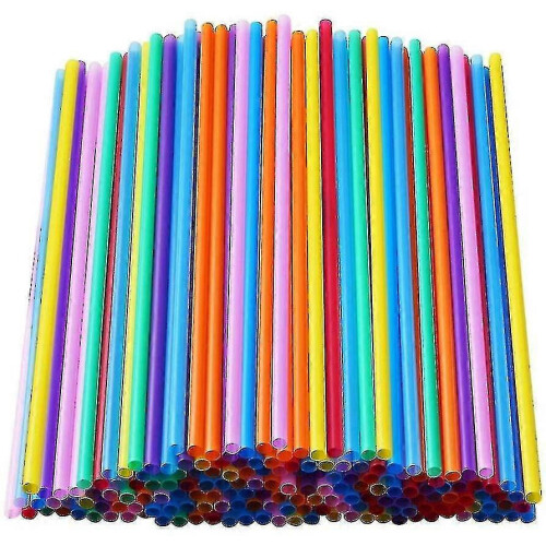 1000 Pcs Colorful Plastic Long Disposable Drinking Straws -t