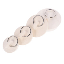 Bouchon de baignoire et lavabo en caoutchouc blanc, lot de 4