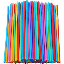 100Pack Extra Long Colorful Plastic Drinking Straws 10.24' Disposable Bendy Straws for Parties