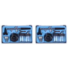 2x Saugrohr-Doppelwirkungs-Airbrush-Set 0,35 mm für Make-up, Tortenkunst, Malerei, temporäre Körperbemalung