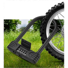 U-Shaped Bike Lock with 4-Digit Resettable Combination, PVC Coated Steel for Anti-Theft Security