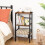 3-Tier Narrow Wooden Bookshelf Rustic Brown 4