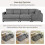 LUCKHAO corduroy modular sectional sleeper sofa 7-seat 7