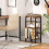 3-Tier Narrow Wooden Bookshelf Rustic Brown 2