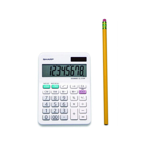 Sharp EL-310WB compatible calculator white 8-digit 1