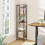 Industrial Bookshelf 5-Tier Rustic Brown with 2 Hooks 7