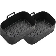 Air Fryer Liners for Ninja Air Fryer Dual, Silicone Liner,Black
