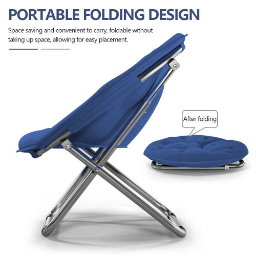 Oversized folding saucer chair blue 31.5 inch 2