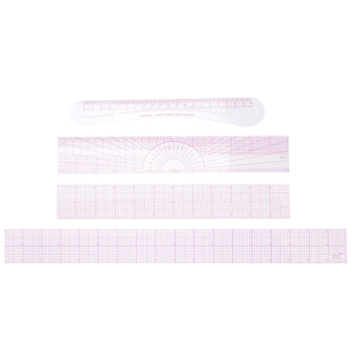 Set di righelli trasparenti per cucito e quilting (4 pezzi)