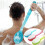 Body Brush with Long Handle for Back Scrubbing Rose Red 2