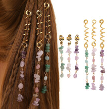 Joyería de cuentas para rastas, aleación vintage, color morado oscuro.