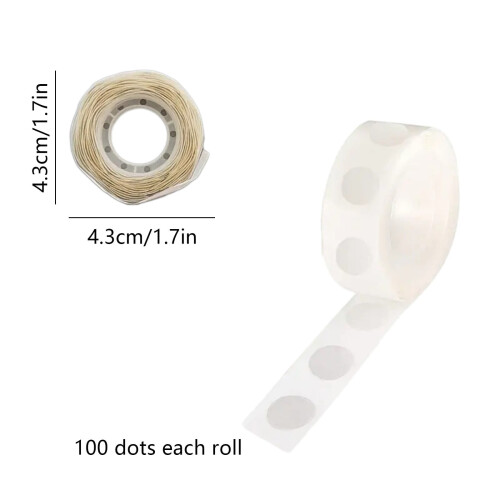 Transparent Removable Double-Sided Adhesive Dots White 2