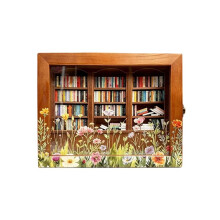 Shake Away Your Anxiety Bookshelf with 200PCS Books for Book Lovers, Stress Relief Gifts for Adults Brown