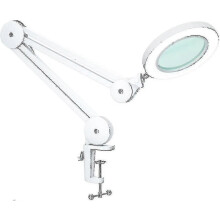 Magnifying Lamp - Magnifier With 5 Diopter Light - With Clamp, Swivel Arm, Dimmable, 3 Color Modes, 105mm Glass Lens - Light For Readin
