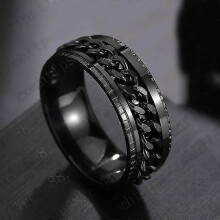 Rotatable Beers Bottle Opener Ring With Inner Rotating Chain Titanium Steel Multifunctional Fashion