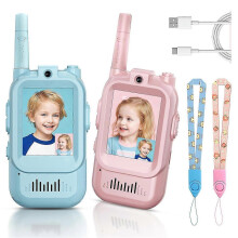 Video Walkie Talkies for Kids, Handheld 2 Pack Rechargeable Video Intercom Kids Walkies Talkies, Indoor Outdoor Toys for Family Games