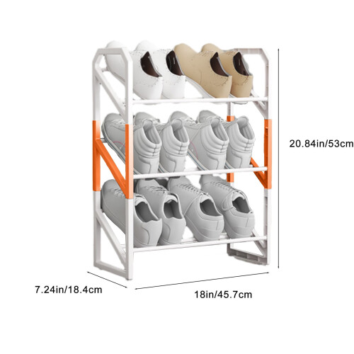 Shoe Rack Black 3-Tier 20-Pair Storage Organizer 2