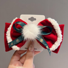 Christmas red big bow decorative accessory 2 pieces